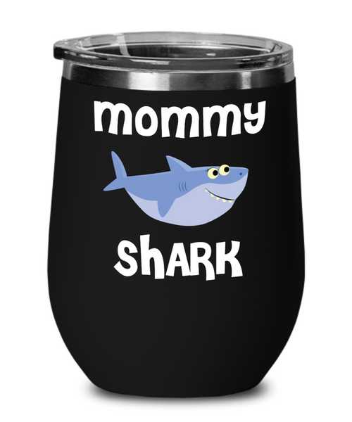 Mommy Shark Stemless Wine Glass Travel Tumbler Do Do Do Mommy Birthday Gift Idea Gifts for Mommys
