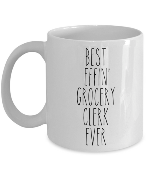 Gift For Grocery Clerk Best Effin' Grocery Clerk Ever Mug Coffee Cup Funny Coworker Gifts