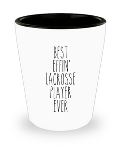 Gift For Lacrosse Player Best Effin' Lacrosse Player Ever Ceramic Shot Glass Funny Coworker Gifts