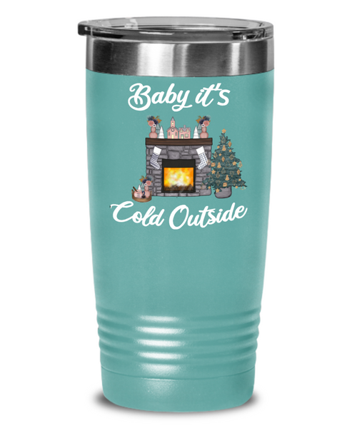 Baby it's Cold Outside Tumbler Christmas Gift Cute Winter Cozy Mugs with Sayings Gift for Grandma for Girlfriend Travel Coffee Cup Stocking Stuffer