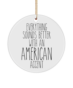US Citizenship Gift, New Citizen Gift, Becoming a US Citizen Gift, American Accent United States Christmas Ornament