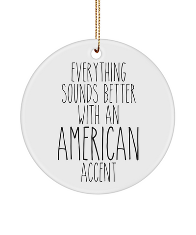 US Citizenship Gift, New Citizen Gift, Becoming a US Citizen Gift, American Accent United States Christmas Ornament