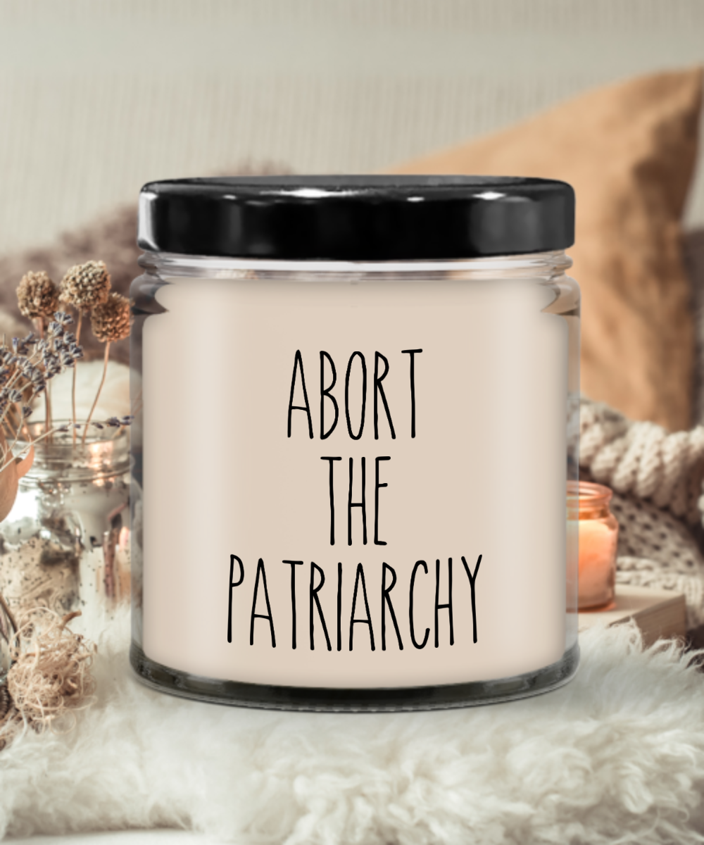 Abort the Patriarchy Reproductive Rights Candle 9 oz Vanilla Scented Soy Wax Blend
