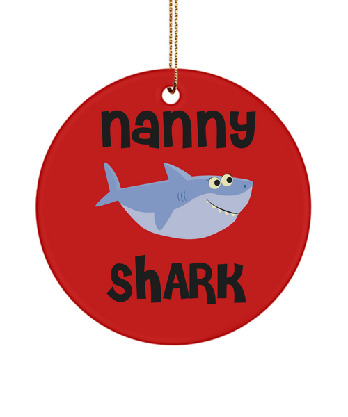 Nanny Shark Cute Ceramic Christmas Tree Ornament