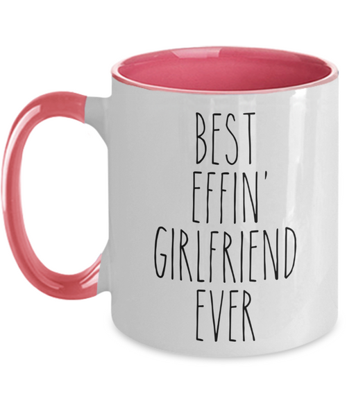 Gift For Girlfriend Best Effin' Girlfriend Ever Mug Two-Tone Coffee Cup Funny Coworker Gifts