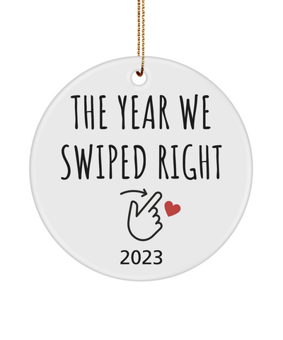 The Year We Swiped Right Ornament, Couple Ornament, Swiped Right, Boyfriend Ornament, First Christmas Together, New Relationship Gift
