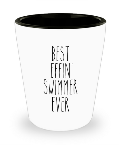 Gift For Swimmer Best Effin' Swimmer Ever Ceramic Shot Glass Funny Coworker Gifts
