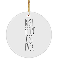 Gift For Ceo Best Effin' Ceo Ever Ceramic Christmas Tree Ornament Funny Coworker Gifts