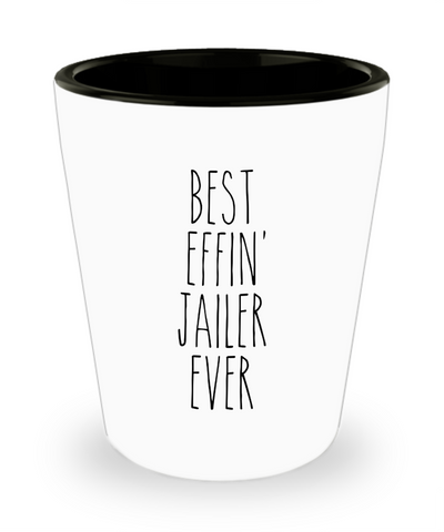 Gift For Jailer Best Effin' Jailer Ever Ceramic Shot Glass Funny Coworker Gifts