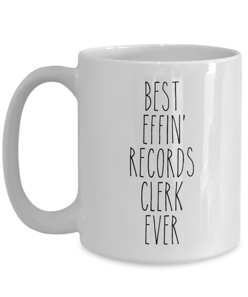Gift For Records Clerk Best Effin' Records Clerk Ever Mug Coffee Cup Funny Coworker Gifts