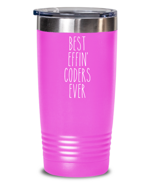 Gift For Coders Best Effin' Coders Ever Insulated Drink Tumbler Travel Cup Funny Coworker Gifts