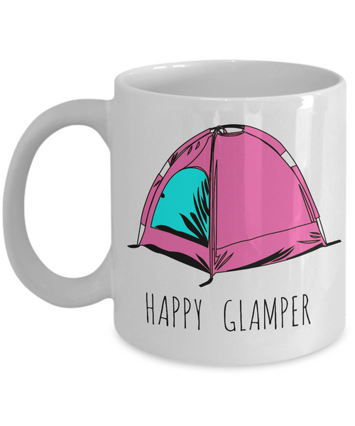 Happy Glamper Mug Ceramic Camping Coffee Cup Let's Go Glamping!-Cute But Rude