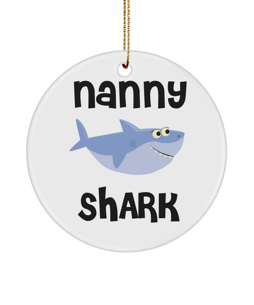 Nanny Shark Cute Ceramic Christmas Tree Ornament