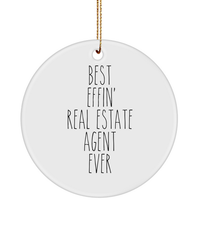 Gift For Real Estate Agent Best Effin' Real Estate Agent Ever Ceramic Christmas Tree Ornament Funny Coworker Gifts