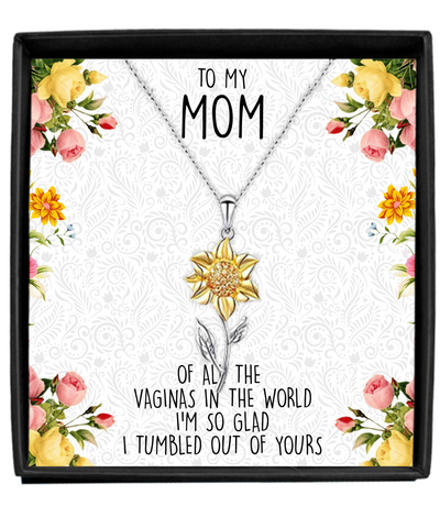 To My Mom Necklace Funny Mother's Day Gift From Daughter Gift From Son Of All the Vaginas in the World