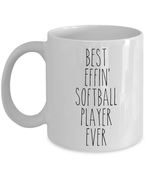 Gift For Softball Player Best Effin' Softball Player Ever Mug Coffee Cup Funny Coworker Gifts