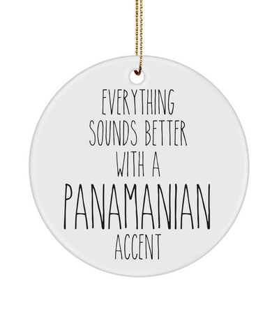 Panama Ornament Everything Sounds Better with an Panamanian Accent Ceramic Christmas Ornament Panama Gift