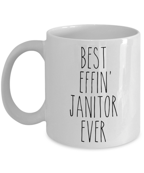 Gift For Janitor Best Effin' Janitor Ever Mug Coffee Cup Funny Coworker Gifts