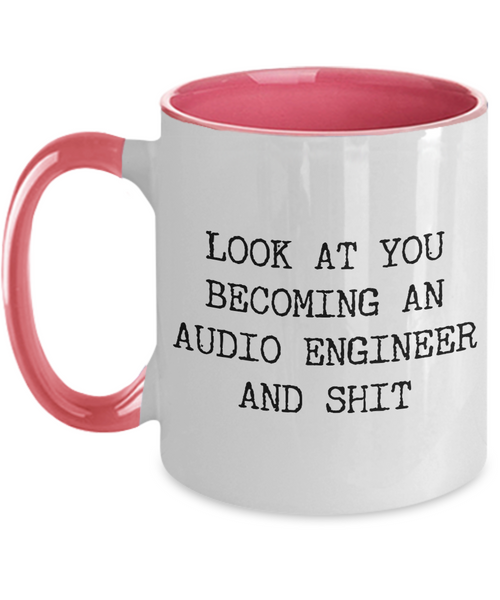 Becoming An Audio Engineer Mug Two-Tone Coffee Cup Funny Gift