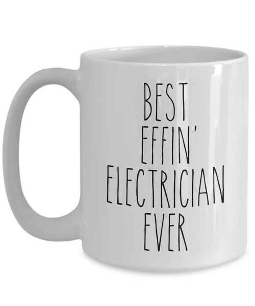 Gift For Electrician Best Effin' Electrician Ever Mug Coffee Cup Funny Coworker Gifts