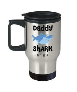 Daddy Shark Mug Father's Day Gifts New Dad Est 2020 Do Do Do Expecting Dad Pregnancy Announcement Stainless Steel Insulated Travel Coffee Cup