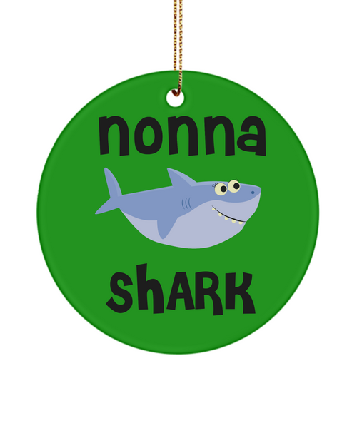 Nonna Shark Ceramic Christmas Tree Ornament