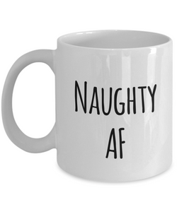 Naughty AF Naughty Christmas Coffee Mug Ceramic Tea Cup Naughty Novelty Gifts for Her and Him-Cute But Rude
