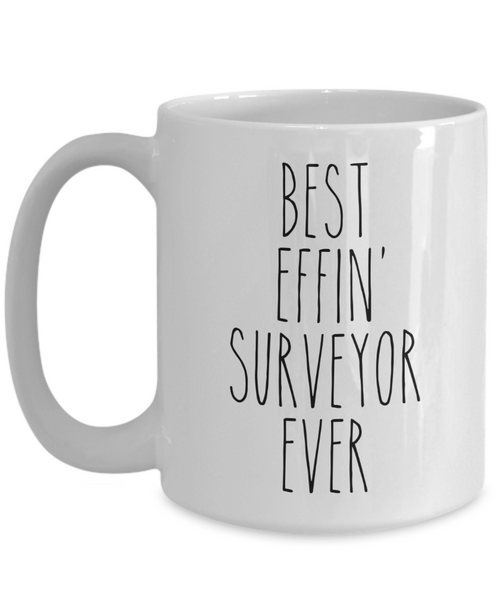 Gift For Surveyor Best Effin' Surveyor Ever Mug Coffee Cup Funny Coworker Gifts