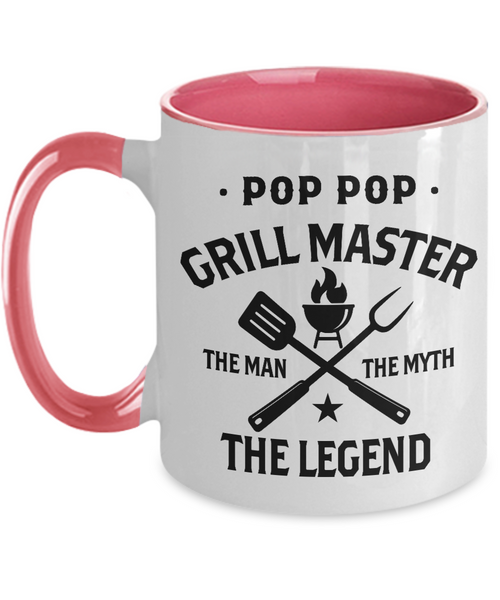 Pop Pop Grillmaster The Man The Myth The Legend Two-Tone Mug Coffee Cup Funny Gift