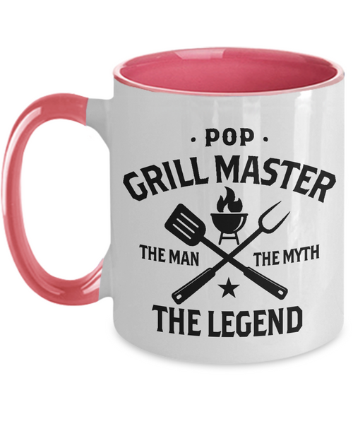 Pop Grillmaster The Man The Myth The Legend Two-Tone Mug Coffee Cup Funny Gift