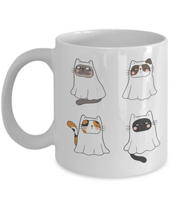 Ghost Cat, Ghost Mug, Spooky Mug, Spooky Season Mug, Cat Halloween Mug, Cat Ghost, Ghost Cats