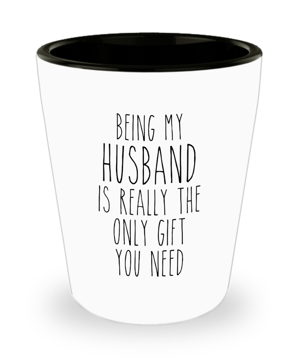Funny Husband Gift for Husbands from Wife Best Hubby Ever Birthday Present Ceramic Shot Glass