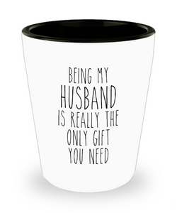 Funny Husband Gift for Husbands from Wife Best Hubby Ever Birthday Present Ceramic Shot Glass