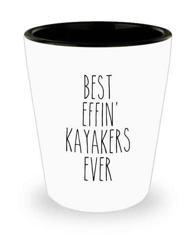 Gift For Kayakers Best Effin' Kayakers Ever Ceramic Shot Glass Funny Coworker Gifts