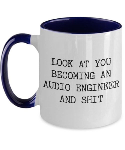 Becoming An Audio Engineer Mug Two-Tone Coffee Cup Funny Gift
