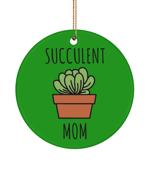 Funny Ornament Succulent Mom Ceramic Christmas Tree Ornament