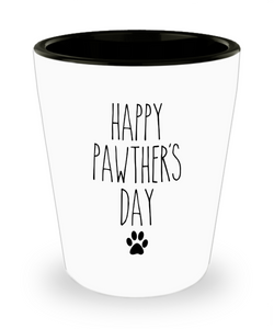 Happy Pawther's Day Dog Dad Shot Glass Funny Ceramic Cup for Father's Day From Dog