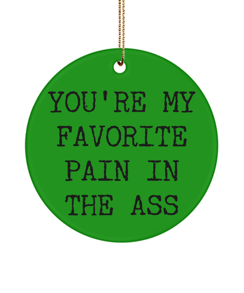 Funny Anniversary Present for Valentine's Day You're My Favorite Pain In The Ass Ceramic Christmas Tree Ornament