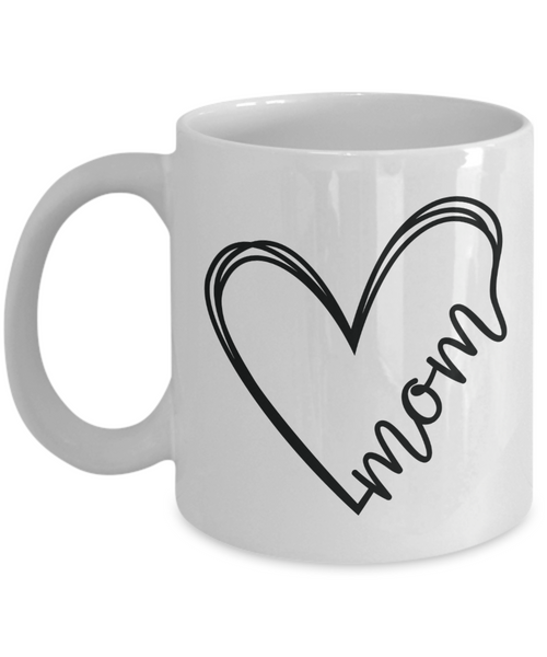 Mom Heart Mug Minimalist Coffee Cup Gift for Mother's Day Mugs