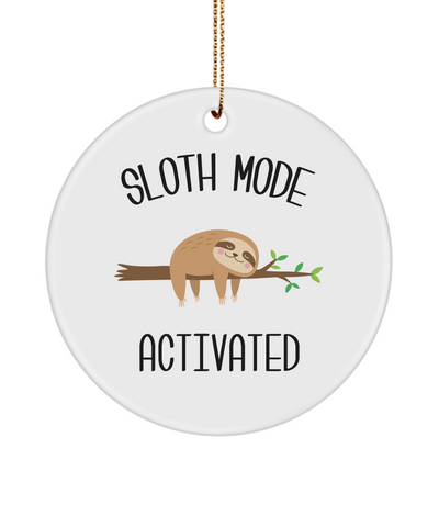 Funny Sloth Mode Cute Ceramic Christmas Tree Ornament for Sloth Collectors