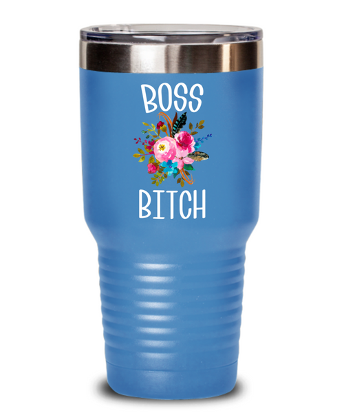 Boss Bitch Tumbler Coffee Mug Like A Boss Lady Boss Babe Coworker Gifts Funny Insulated Travel Cup BPA Free