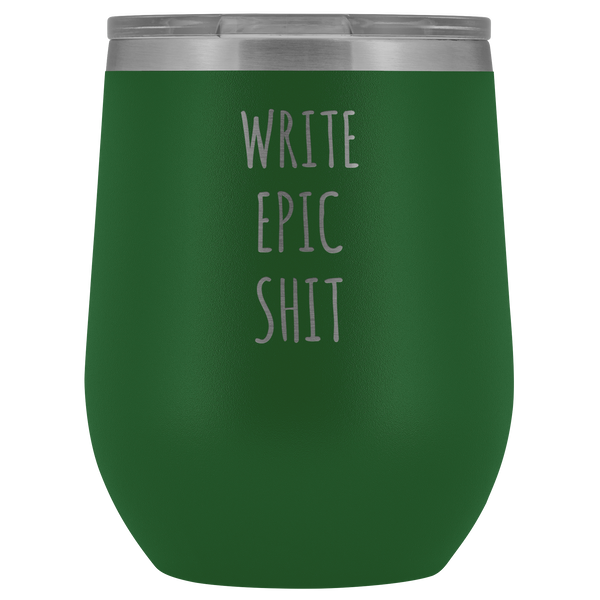 Funny Writer Gifts for Men for Women Author Tumbler Writer Stemless Stainless Steel Insulated Wine Tumbler Cup BPA Free 12oz