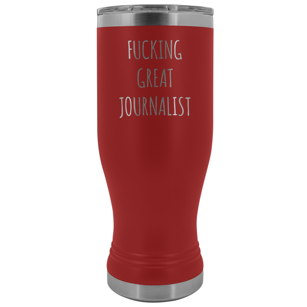 Journalism Major Gifts Great Journalist Pilsner Tumbler Funny Mug Insulated Hot Cold Travel Coffee Cup 20oz BPA Free
