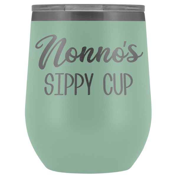 Nonno's Sippy Cup Nonno Wine Tumbler Gifts for Nonnos Funny Stemless Stainless Steel Insulated Wine Tumblers Hot Cold BPA Free 12oz Travel Cup