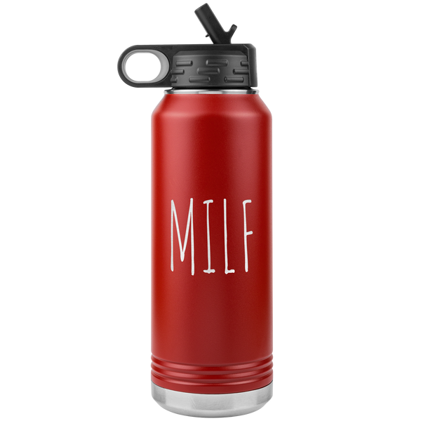 MILF Water Bottle Push Present For New Mom Funny Mother's Day Gift Baby Shower Future Mom Pregnant Congratulations 32oz BPA Free