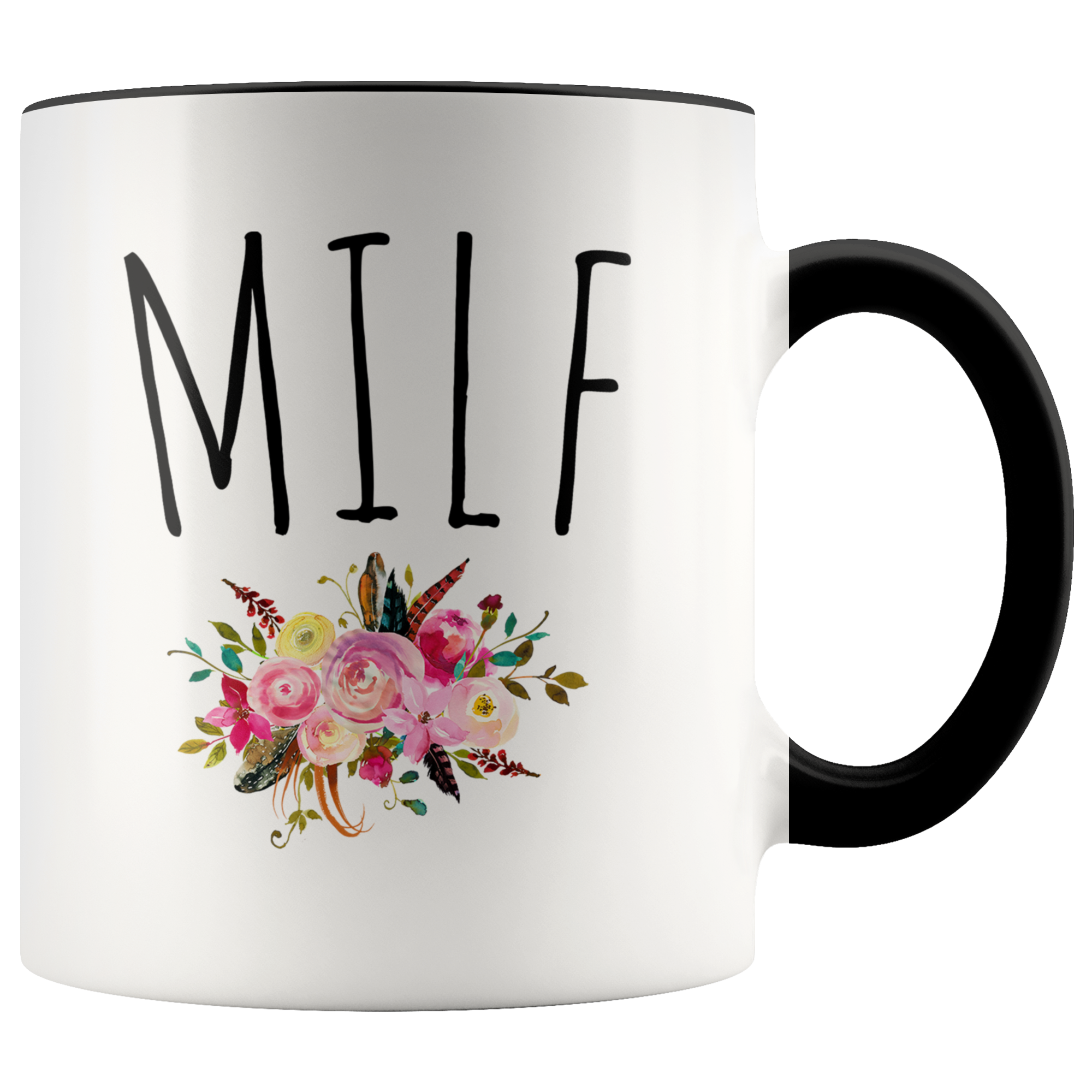MILF Mug Mom Gag Gift Funny Wife Gifts for Mother's Day Floral Coffee Cup