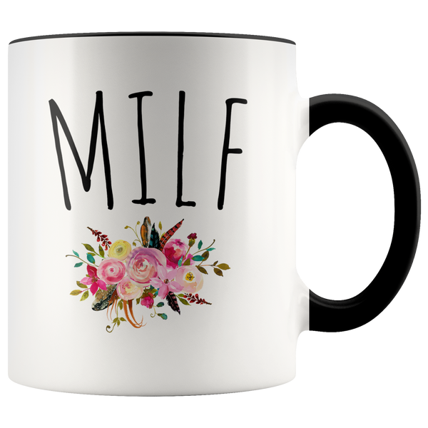 MILF Mug Mom Gag Gift Funny Wife Gifts for Mother's Day Floral Coffee Cup