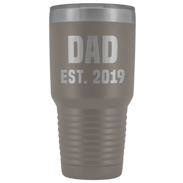 Dad Est 2019 Tumbler Funny Father's Day Gifts New Father Mug Double Wall Insulated Hot Cold Travel Cup 30oz BPA Free-Cute But Rude