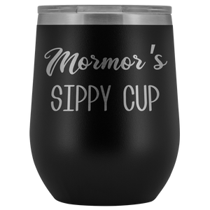 Mormor's Sippy Cup Mormor Wine Tumbler Gifts Funny Stemless Stainless Steel Insulated Tumblers Hot Cold BPA Free 12oz Travel Cup