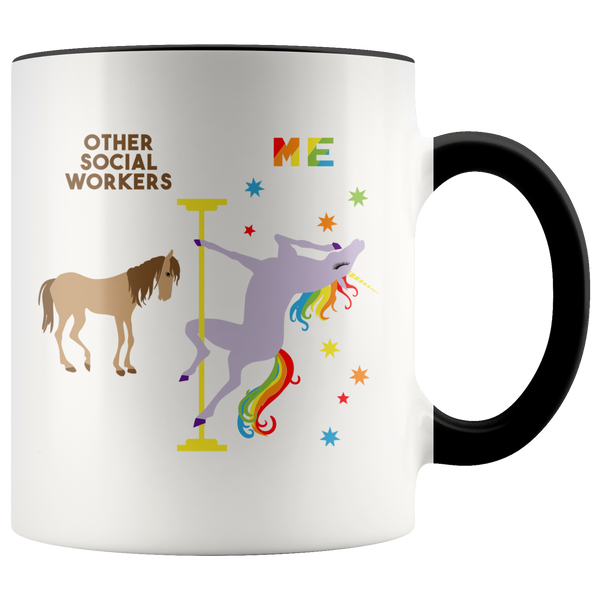 Social Worker Gifts for Social Worker Mug Funny Social Work Gift for Social Work Coffee Cup Graduation Gift Pole Dancing Unicorn